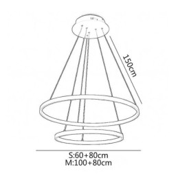 Suspension simple et moderne en aluminium à double anneau