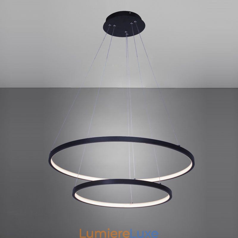 Suspension simple et moderne en aluminium à double anneau