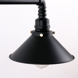 Lustre suspendu à 3 lumières en forme de pipe à eau, style industriel rétro et rustique