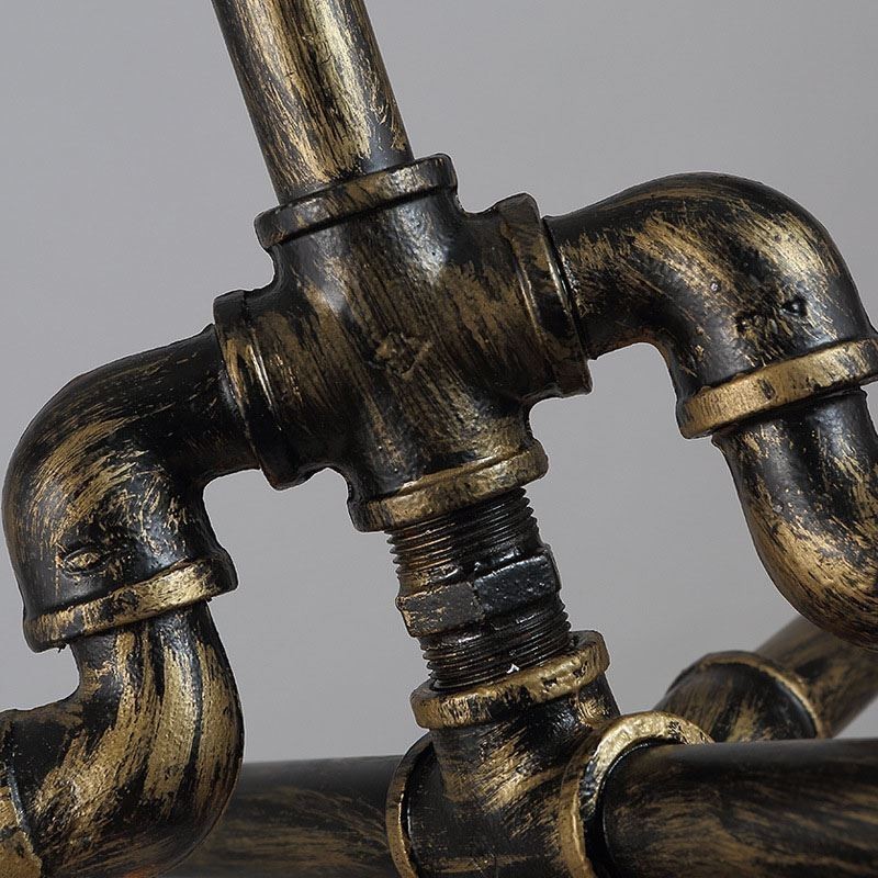 Lustre suspendu à 6 lumières style industriel rétro vintage en forme de pipe à eau, style rustique et campagnard