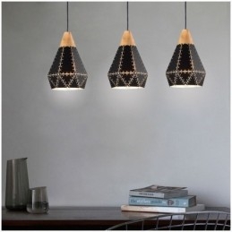 Suspension industrielle rétro vintage avec abat-jour creux