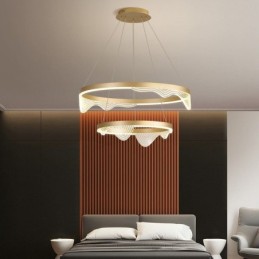 Suspension Golden Wave Ripple, plafonnier à 2 lampes