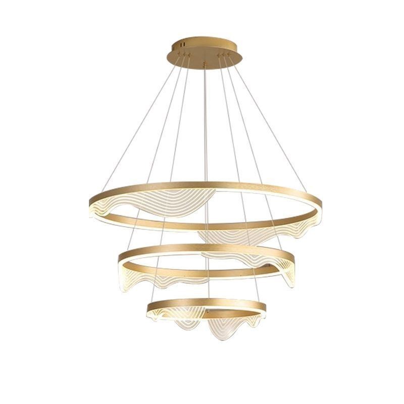 Suspension Golden Wave Ripple 3 lumières