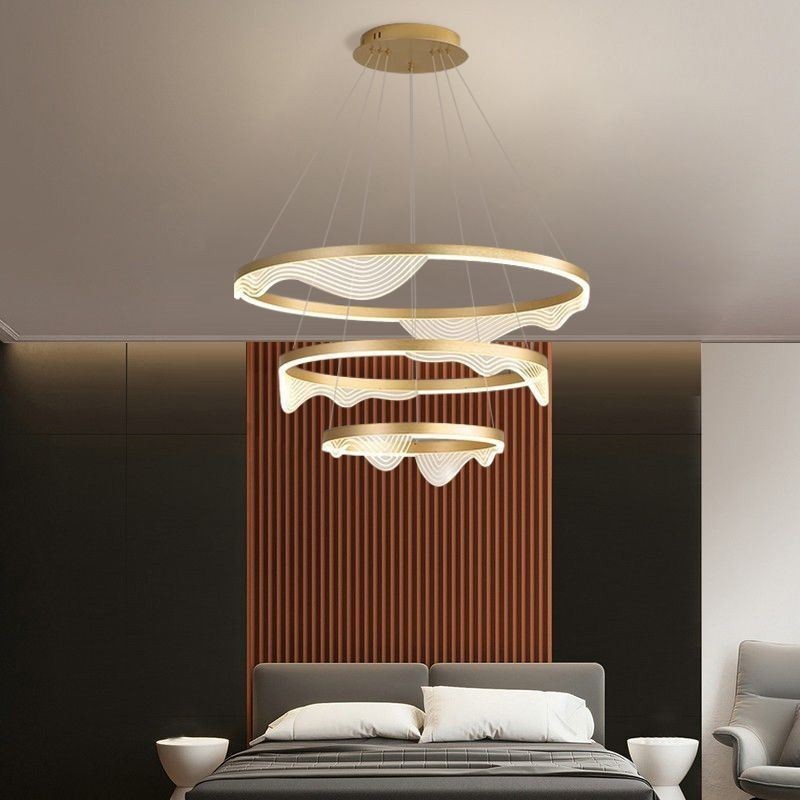 Suspension Golden Wave Ripple 3 lumières