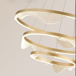 Suspension Golden Wave Ripple 3 lumières