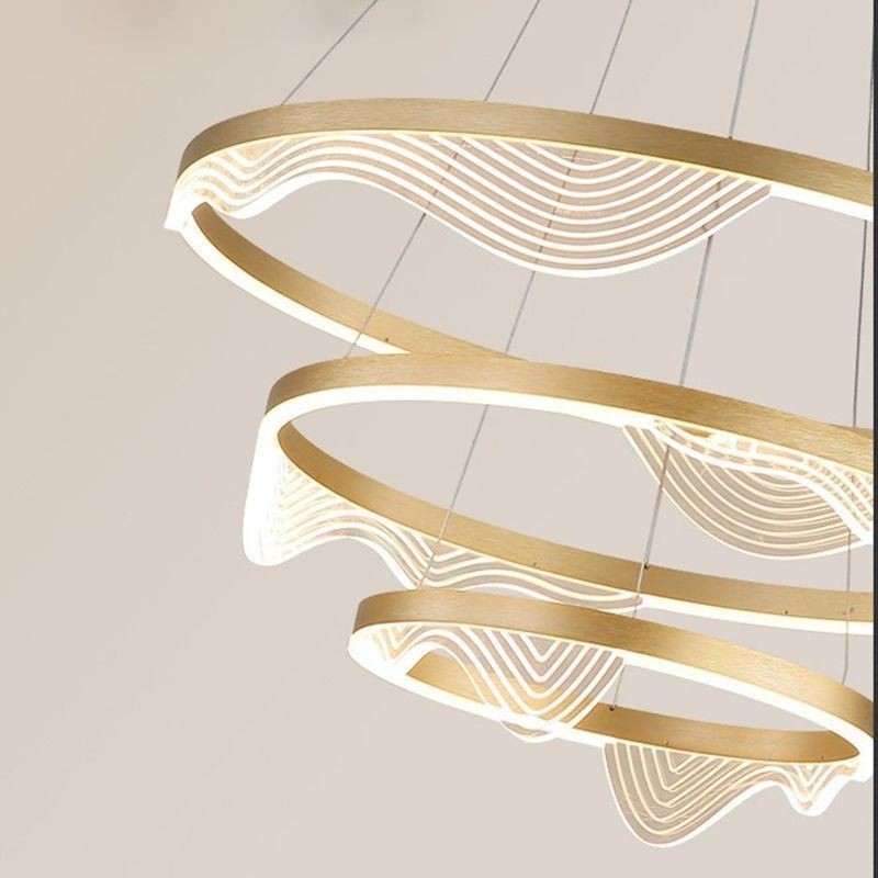 Suspension Golden Wave Ripple 3 lumières