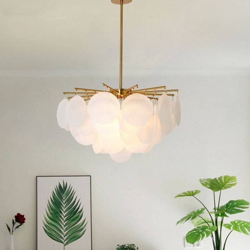 Suspension moderne à 6 lampes en forme de verre