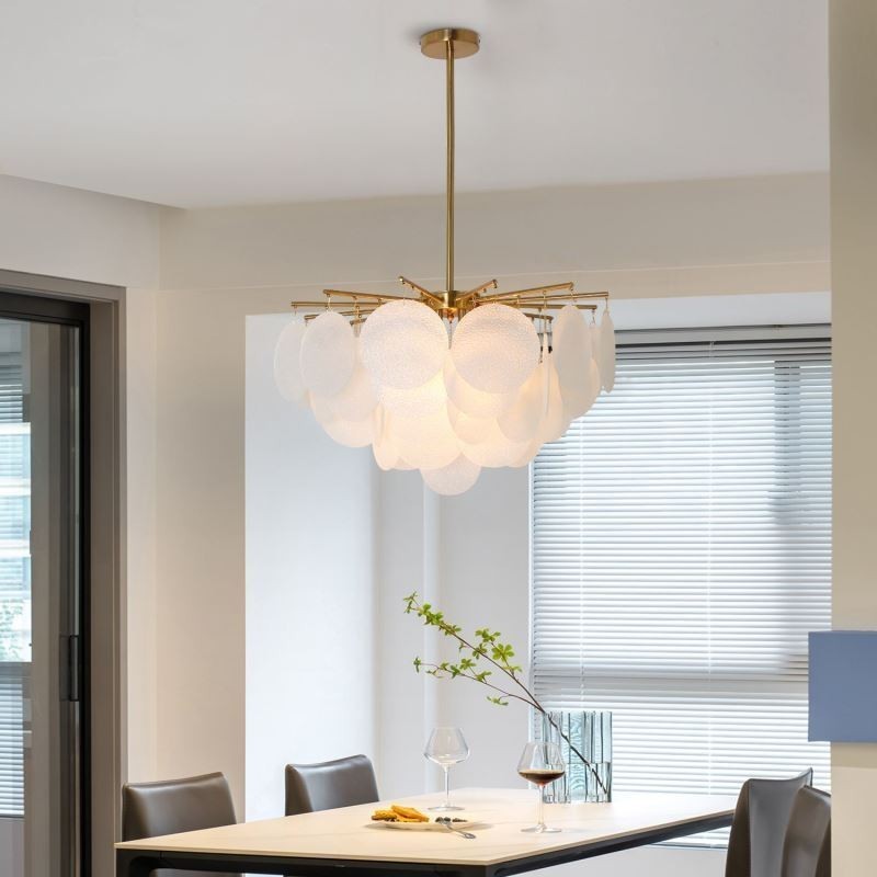 Suspension moderne à 6 lampes en forme de verre