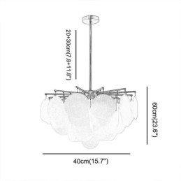 Suspension moderne à 6 lampes en forme de verre