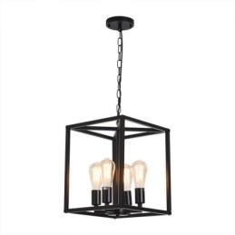 Lampe suspendue moderne et simple en forme de cage en fer