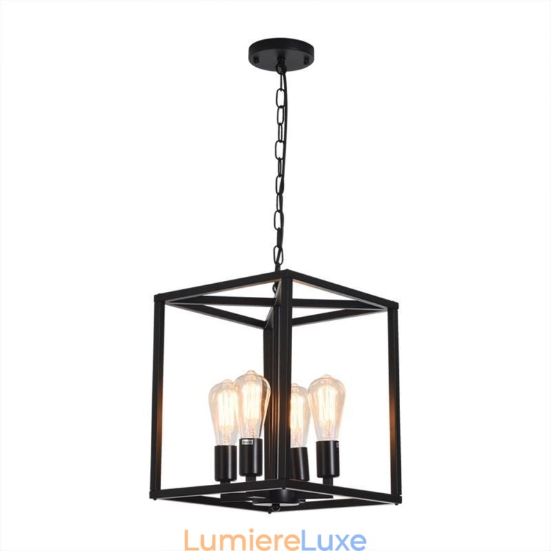 Lampe suspendue moderne et simple en forme de cage en fer