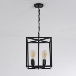 Lampe suspendue moderne et simple en forme de cage en fer