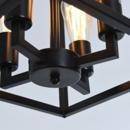 Lampe suspendue moderne et simple en forme de cage en fer