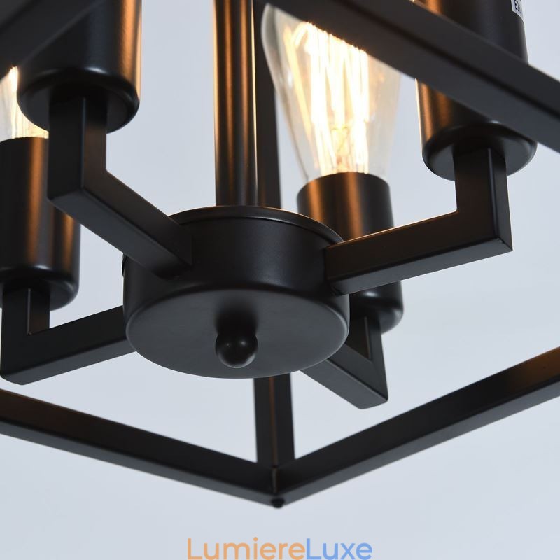 Lampe suspendue moderne et simple en forme de cage en fer