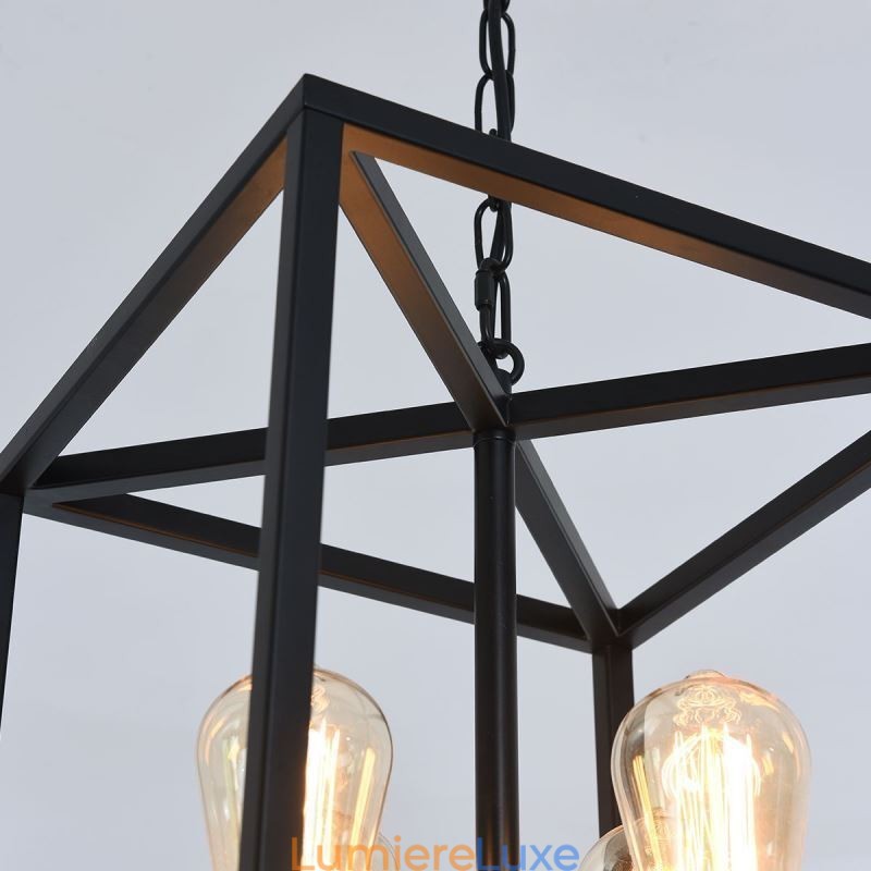 Lampe suspendue moderne et simple en forme de cage en fer