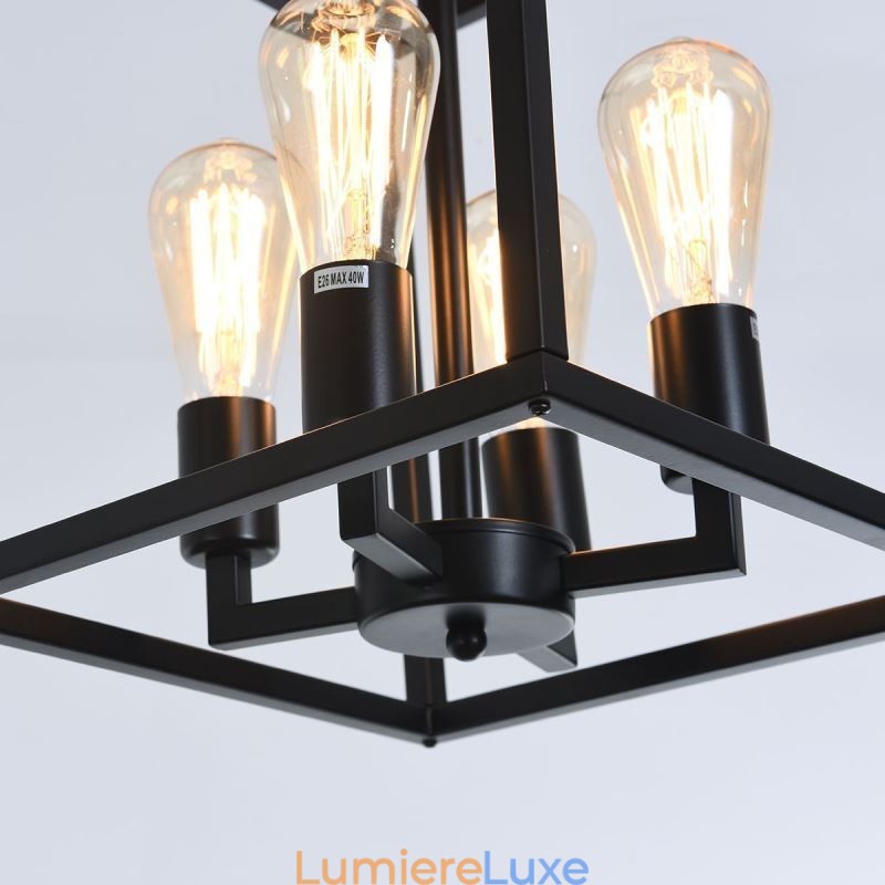 Lampe suspendue moderne et simple en forme de cage en fer