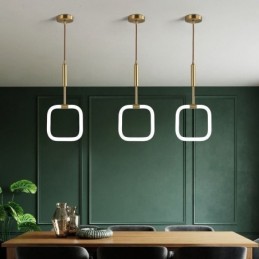 Plafonnier suspendu moderne et simple en laiton
