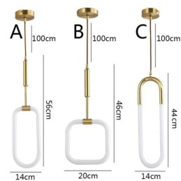 Plafonnier suspendu moderne et simple en laiton