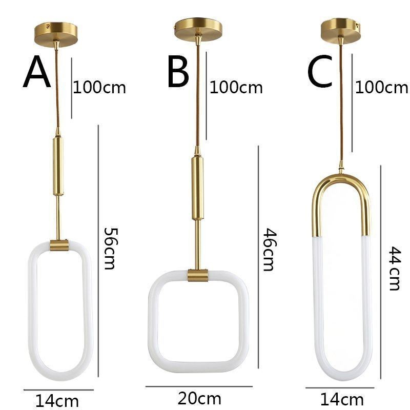Plafonnier suspendu moderne et simple en laiton