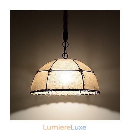 Lampes suspendues demi-rondes à 1 lumière, style vintage industriel, en tissu jaune et métal Lampes suspendues demi-rondes à 1 lumière, style vintage industriel, en tissu jaune et métal