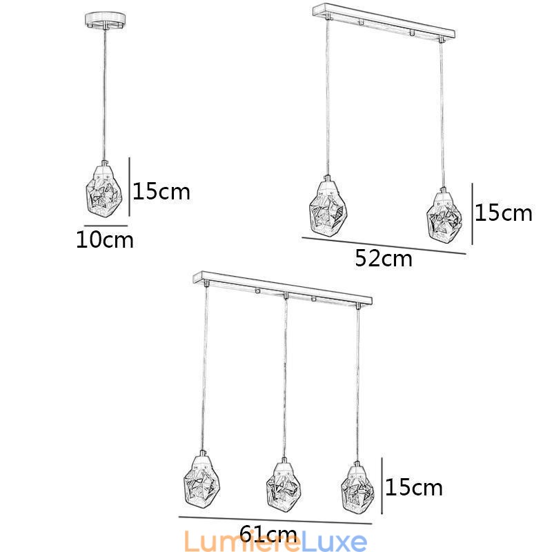 Mini plafonnier suspendu en forme de boule de cristal simple