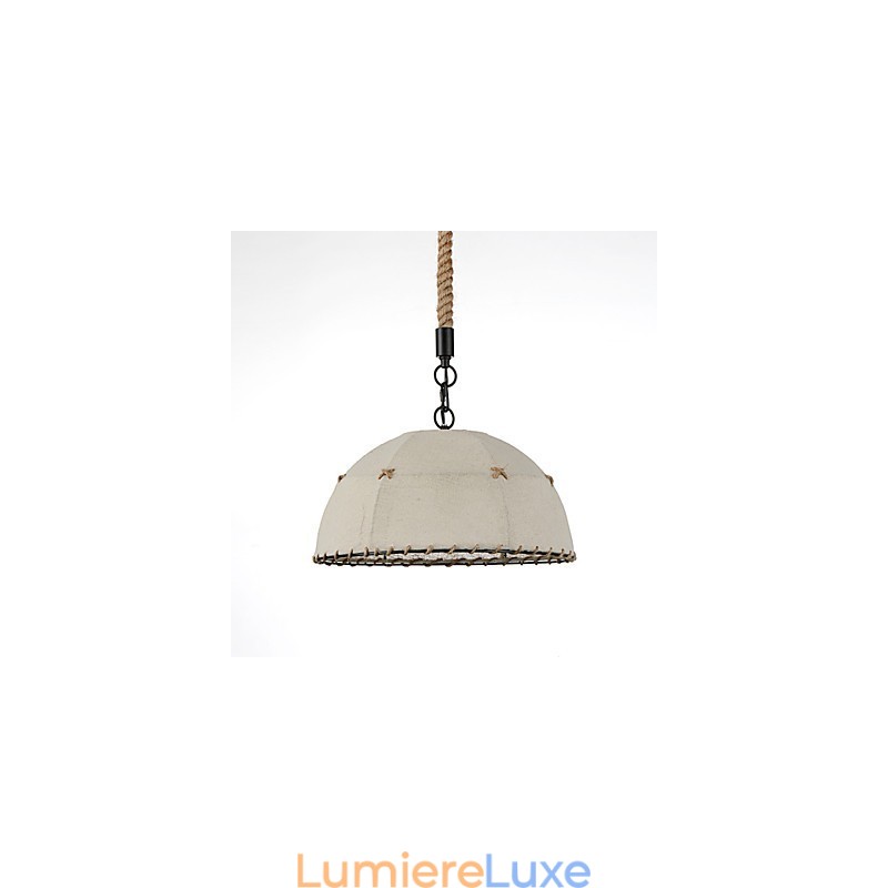 Lampes suspendues demi-rondes à 1 lumière, style vintage industriel, en tissu jaune et métal