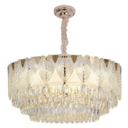 Suspension en cristal, luminaire de plafond rond en dentelle