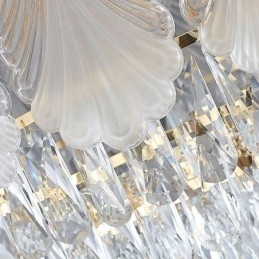 Suspension en cristal, luminaire de plafond rond en dentelle