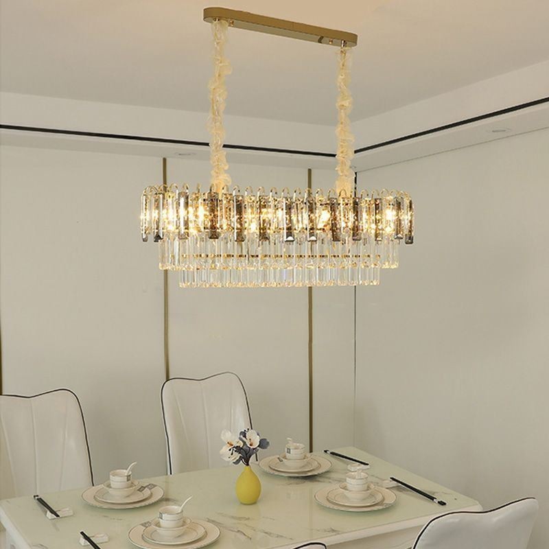 Suspension rectangulaire en cristal