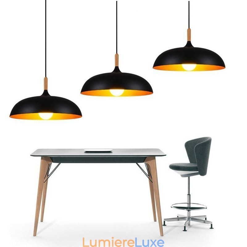 Suspension moderne et minimaliste, luminaire décoratif noir et blanc