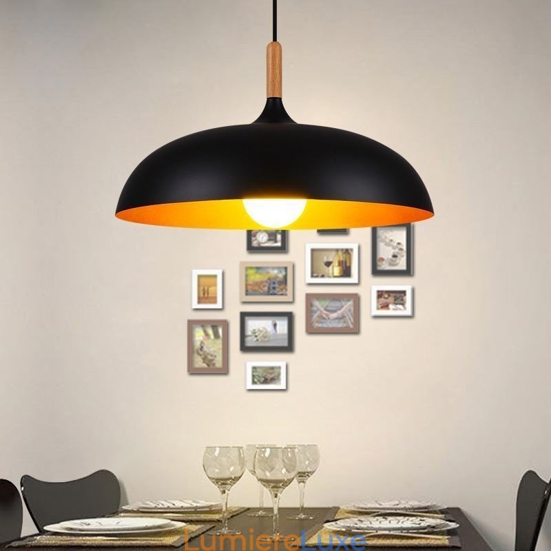 Suspension moderne et minimaliste, luminaire décoratif noir et blanc