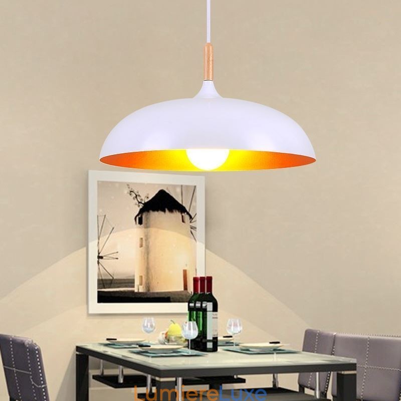 Suspension moderne et minimaliste, luminaire décoratif noir et blanc