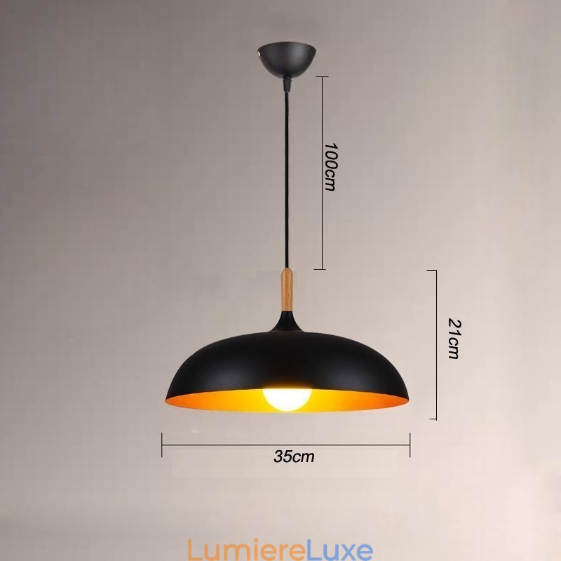 Suspension moderne et minimaliste, luminaire décoratif noir et blanc