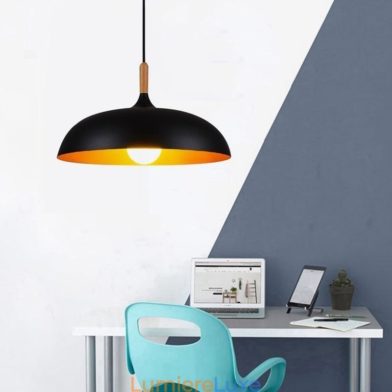 Suspension moderne et minimaliste, luminaire décoratif noir et blanc