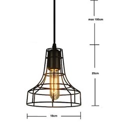 Lustre vintage de style européen pour suspension noire