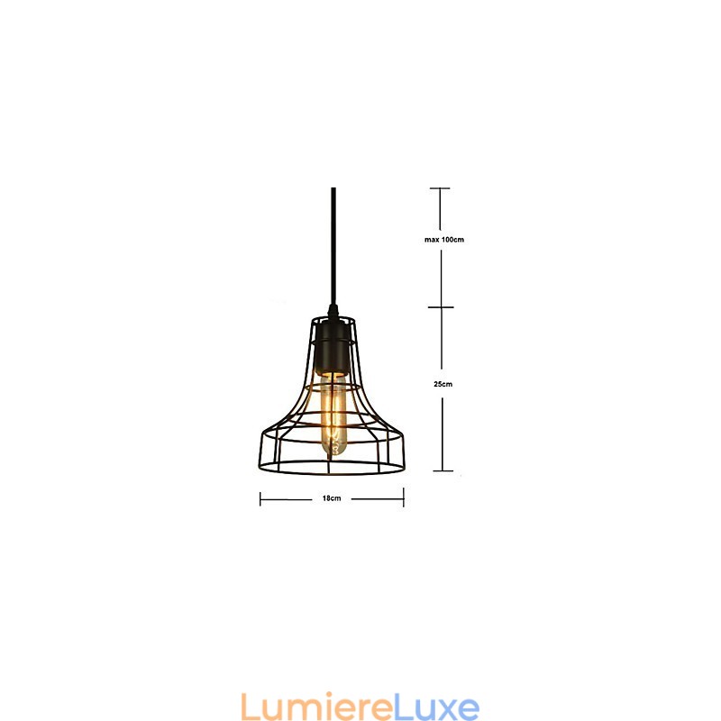 Lustre vintage de style européen pour suspension noire