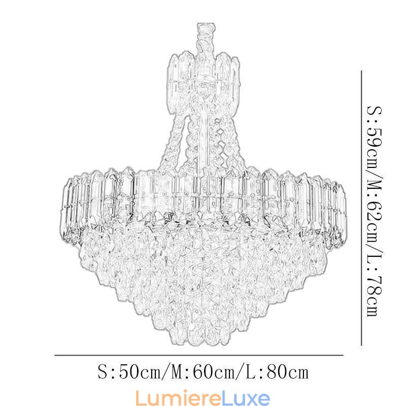 Suspension en cristal, luminaire suspendu conique
