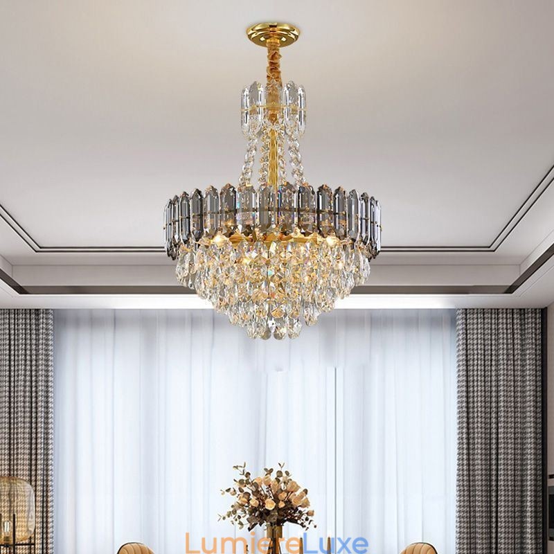 Suspension en cristal, luminaire suspendu conique