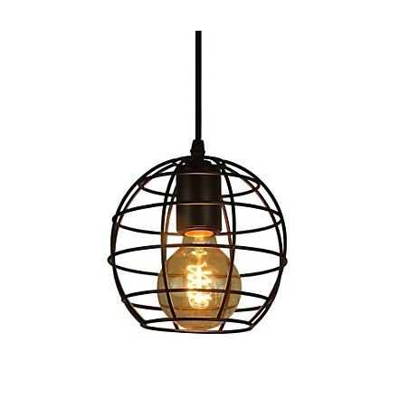 Lustre vintage de style européen en forme de globe pour suspension noire Lustre vintage de style européen en forme de globe pour suspension noire