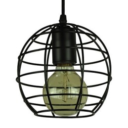Lustre vintage de style européen en forme de globe pour suspension noire