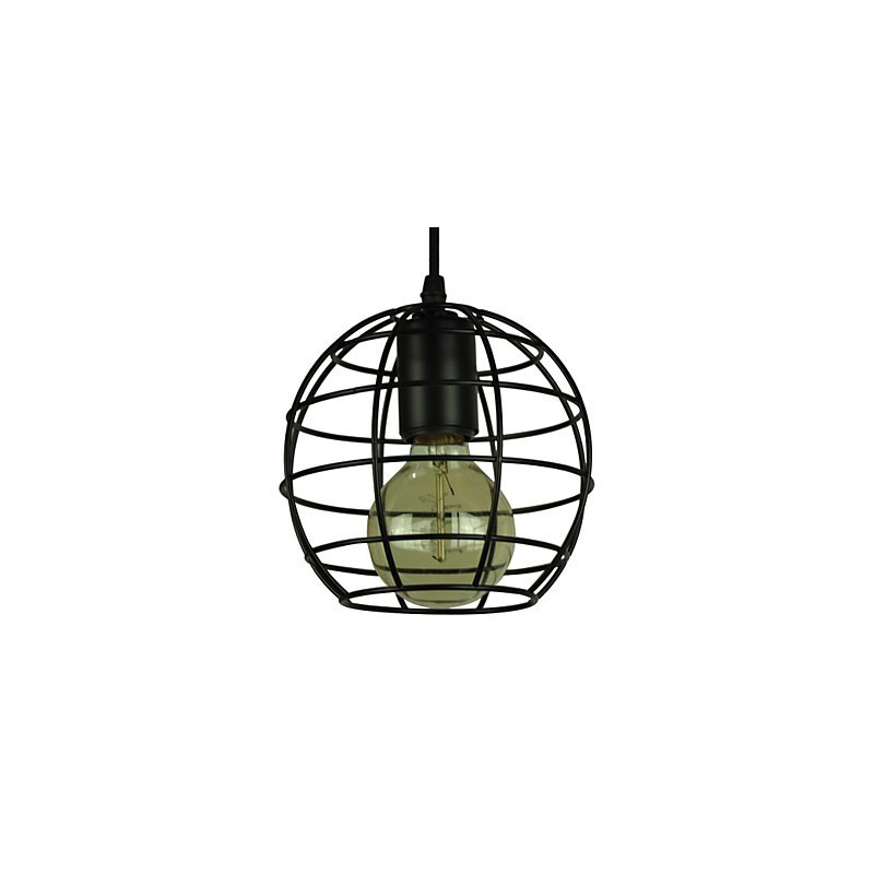 Lustre vintage de style européen en forme de globe pour suspension noire