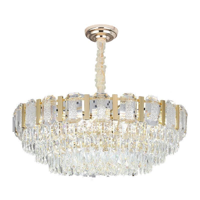Plafonnier rond suspendu en cristal