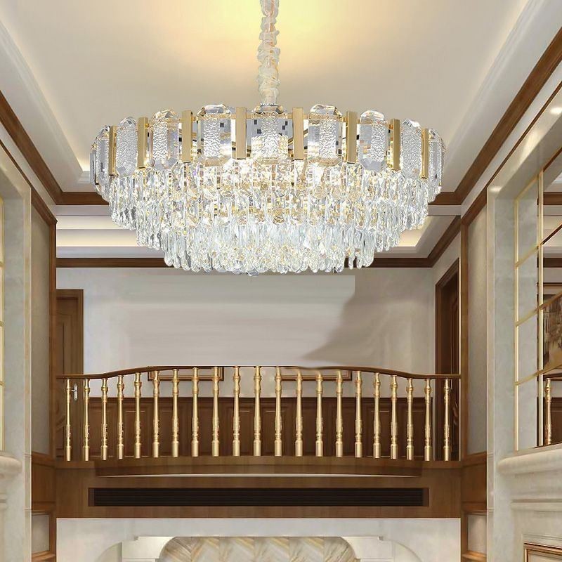 Plafonnier rond suspendu en cristal