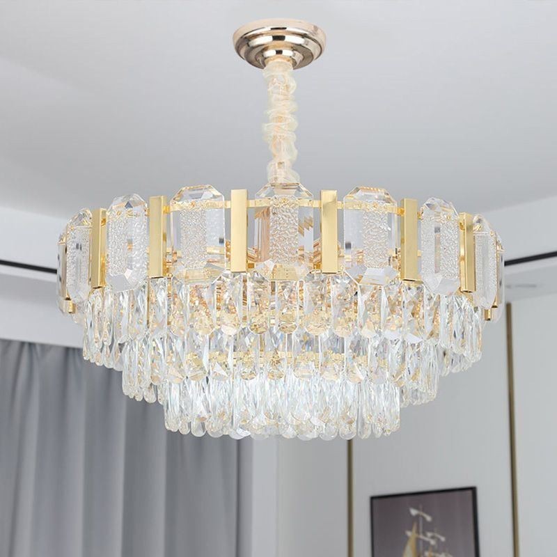 Plafonnier rond suspendu en cristal