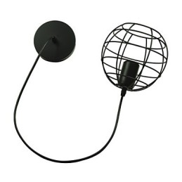 Lustre vintage de style européen en forme de globe pour suspension noire