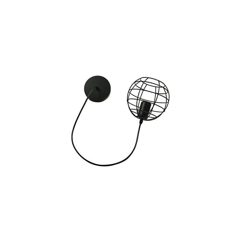Lustre vintage de style européen en forme de globe pour suspension noire