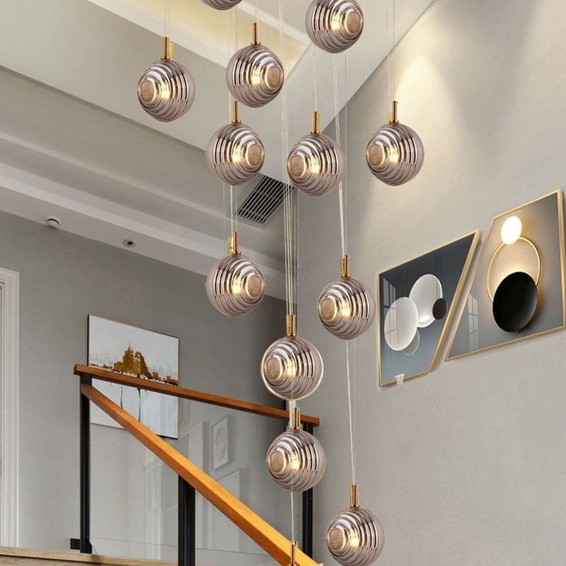 Suspension en verre créative et décorative en forme de globe en verre pour loft