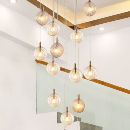 Suspension en verre créative et décorative en forme de globe en verre pour loft