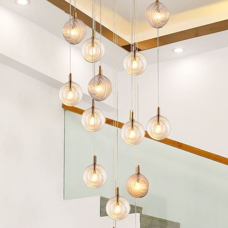 Suspension en verre créative et décorative en forme de globe en verre pour loft