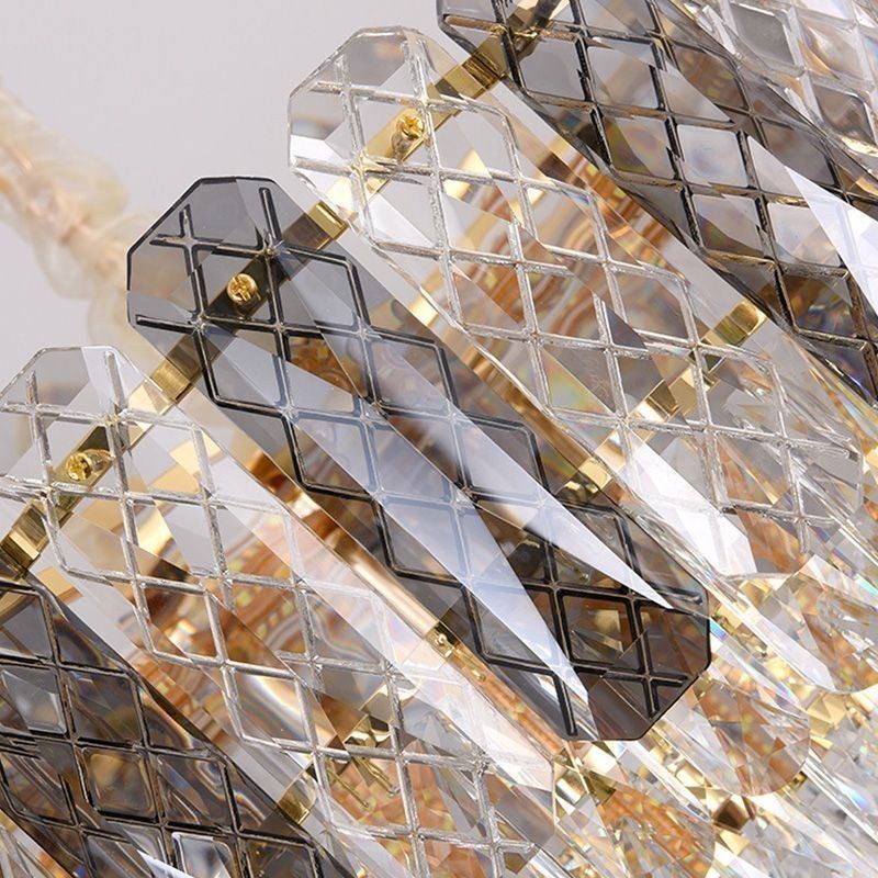Plafonnier rond en cristal à suspension européenne